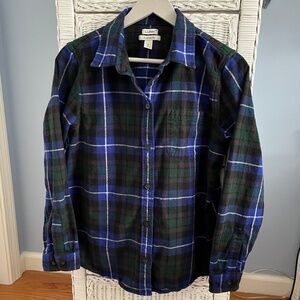 L.L. Bean Women's Scotch Plaid Flannel Shirt, long sleeve relaxed fit